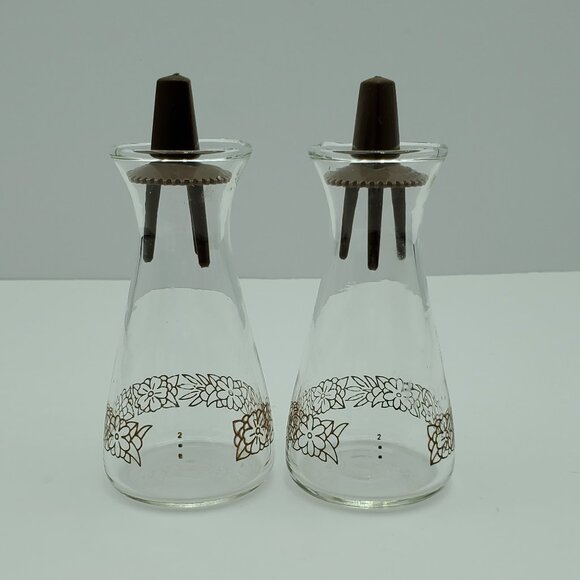 Pyrex Woodland Brown Glass Salt & Pepper Shakers Corelle Woodland Shaker Set - Picture 5 of 8
